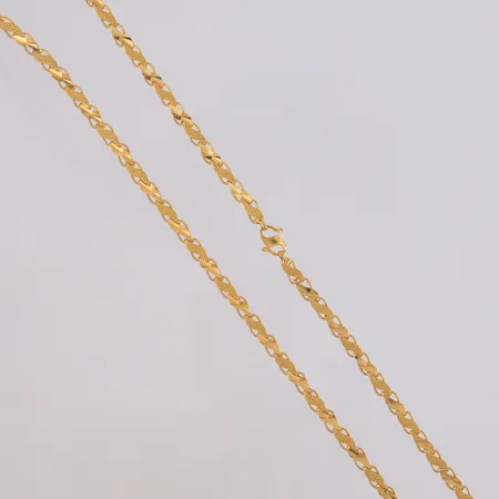 Kjede, lengde 52cm, bredde 4mm, 22K Vekt: 20 g Kontakt Lånekontoret for frakt