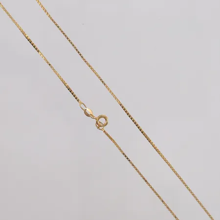 Kjede Veneziansk, lengde 45,5cm, bredde 1mm, 14K Vekt: 2,8 g Kontakt Lånekontoret for frakt