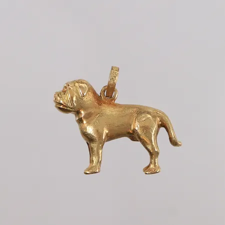 Anheng hund, 25x20mm, 14K Vekt: 12,6 g Kontakt Lånekontoret for frakt