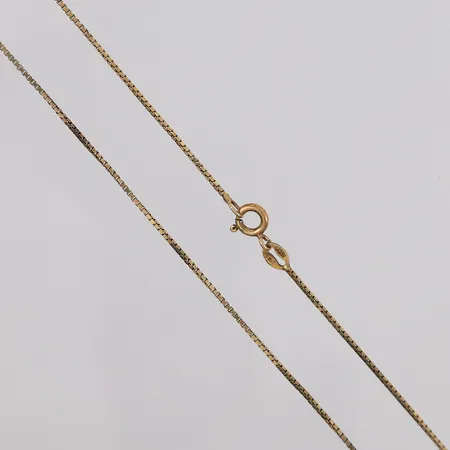 Kjede Veneziansk, forgylt, lengde 42cm, bredde 1,1mm, 925S Vekt: 2,3 g Kontakt Lånekontoret for frakt