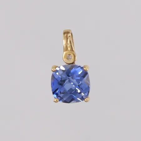 Anheng med blå sten, 13x7mm, 14K, bruttovekt 1g Vekt: 0 g Kontakt Lånekontoret for frakt