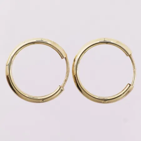 Ett par øredobber, Ø 16,2 mm, bredde 3,8 mm, 14K Vekt: 1,8 g Kontakt Lånekontoret for frakt