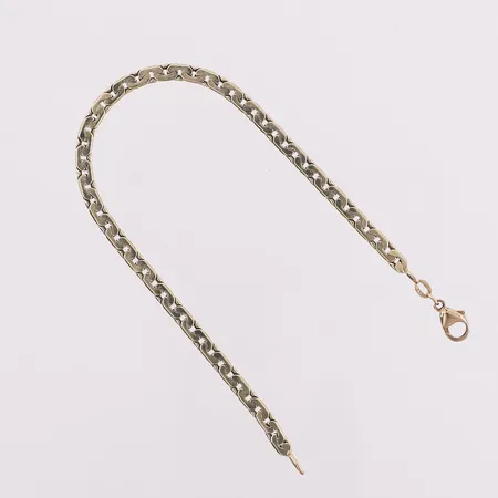 Armbånd, lengde 21 cm, bredde 3,8 mm, 14K Vekt: 9,8 g Kontakt Lånekontoret for frakt
