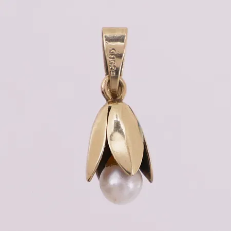 Anheng med perle, lengde 1,8 mm, bredde 0,5 mm, 14K Vekt: 0,7 g Kontakt Lånekontoret for frakt