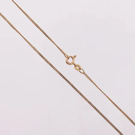 Halskjede Veneziansk, lengde 40 cm, bredde 1,3 mm, 14K Vekt: 2,8 g Kontakt Lånekontoret for frakt