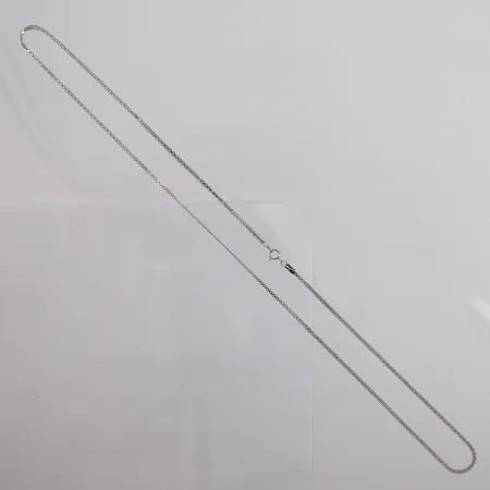 Kjede X-lenke, lengde 50cm, bredde 1,6mm, hvitt gull, 18K Vekt: 2,2 g Kontakt Lånekontoret for frakt