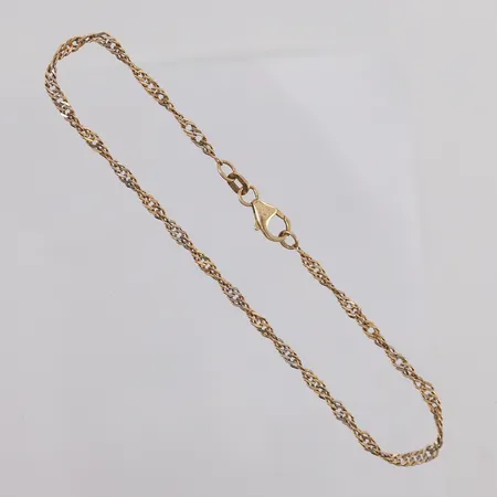 Armbånd Singapore, lengde 19cm, bredde 2,3mm, 14K Vekt: 1,9 g Kontakt Lånekontoret for frakt