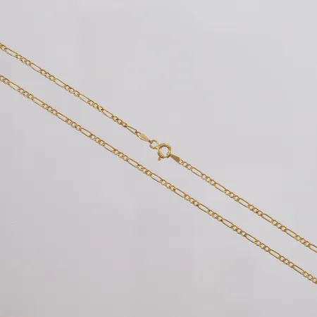 Kjede Figaro, lengde 41,5cm, bredde 2mm, 18K Vekt: 1,5 g Kontakt Lånekontoret for frakt
