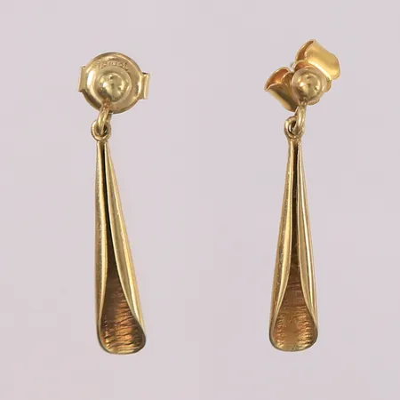 Ett par øredobber, 25x5mm, 14K (begge stoppere er 18K) Vekt: 1,8 g Kontakt Lånekontoret for frakt