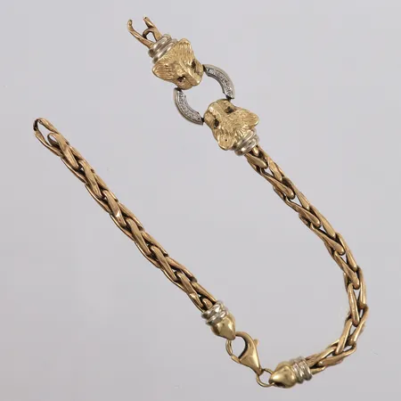 Armbånd (røket), to-farget, lengde 21cm, bredde 4-15mm, 14K Vekt: 18,8 g Kontakt Lånekontoret for frakt