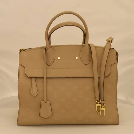 Veske, Louis Vuitton Empreinte Monogram Pont Neuf MM, modell M41750, Mål: 39 x 34 x 14 cm, lys-brun, med dustbag og avtagbar skulderstropp, uten kvittering/papirer Kontakt Lånekontoret for frakt