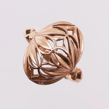 Ring rosè, Ø 18 mm, bredde 2,4 - 18,7 mm, 14K Vekt: 4,3 g Kontakt Lånekontoret for frakt