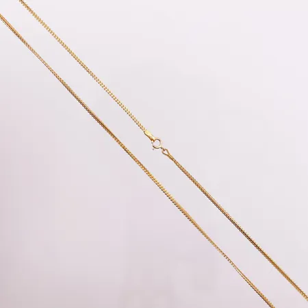 Halskjede, lengde 51 cm, bredde 1,5 mm, 21K Vekt: 5,3 g Kontakt Lånekontoret for frakt