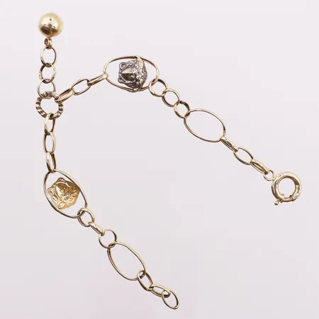 Armbånd, lengde 20 cm, bredde 2,7 - 12,5 mm, bulket, mangler stempel, 14K Vekt: 5,9 g Kontakt Lånekontoret for frakt