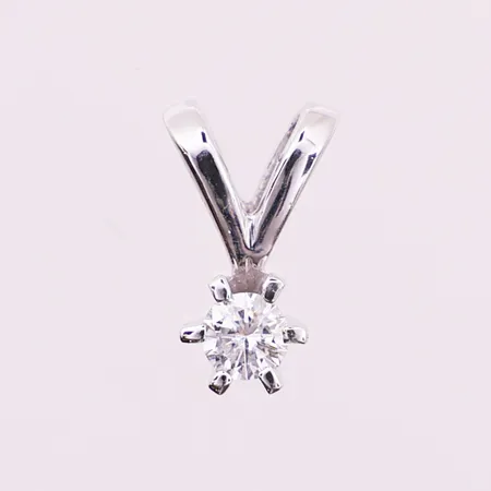 Anheng med diamant, 1 x ca 0,15 ct, lengde 10,6 mm, bredde 6,6 mm, 14K Vekt: 0,7 g Kontakt Lånekontoret for frakt