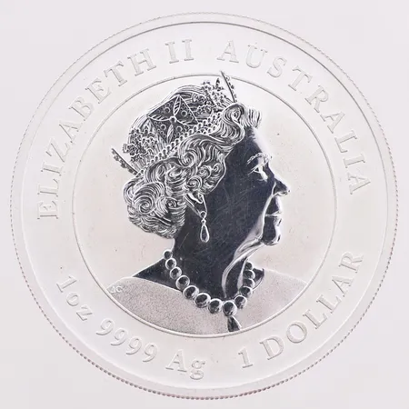 Sølvmynt Elizabeth II Australia 1 dollar, 1oz, myntkapsel, 999S Vekt: 31,5 g Kontakt Lånekontoret for frakt