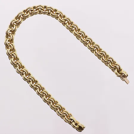 Armbånd kule, lengde 19,5 cm, bredde 5,6 mm, 18K Vekt: 29,2 g Kontakt Lånekontoret for frakt