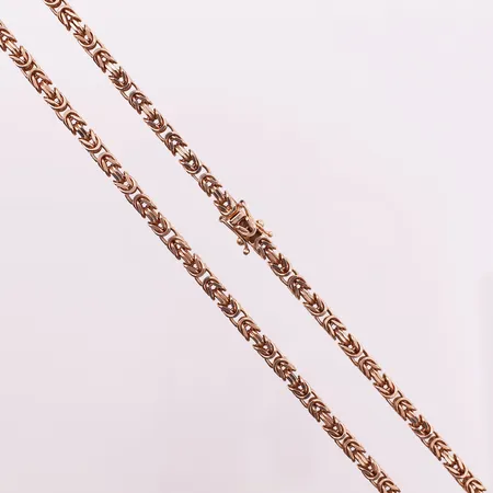 Halskjede konge rosè, lengde 60,5 mm, bredde 4,3 mm, 18K Vekt: 67 g Kontakt Lånekontoret for frakt