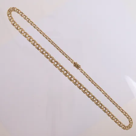 Halskjede bismark, lengde 49cm, bredde 4,4 - 8,1mm 14K Vekt: 25,3 g Kontakt Lånekontoret for frakt