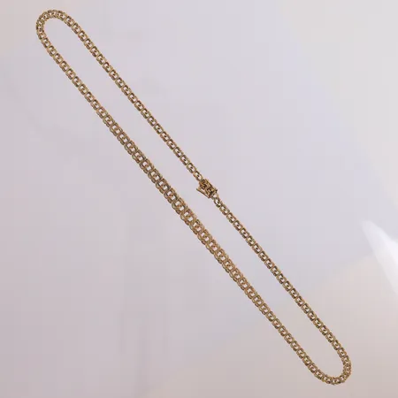 Halskjede bismarck, lengde 45cm, bredde 3,7 - 6,1mm, 14K Vekt: 13,7 g Kontakt Lånekontoret for frakt