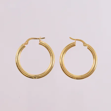 Ett par øredobber, ø 20mm, bredde 2,9mm, 14K Vekt: 2,2 g Kontakt Lånekontoret for frakt