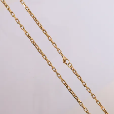 1 halskjede i anker, lengde 59 cm, bredde 4,5 mm, 14K. Vekt: 49,3 g Kontakt Lånekontoret for frakt