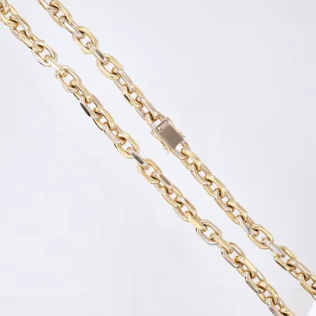 Halskjede i anker, lengde 80cm, bredde 11,5mm, 14K Vekt: 407,3 g Kontakt Lånekontoret for frakt