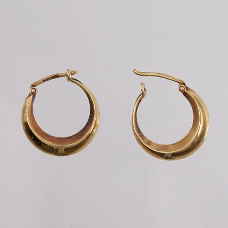 Ett par øredobber, ø 15mm, bredde 1-5mm, 14K Vekt: 2 g Kontakt Lånekontoret for frakt