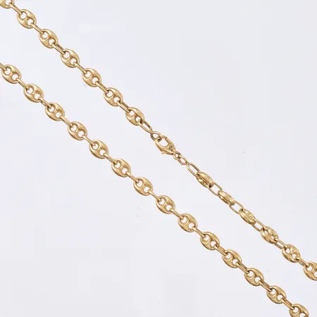 Halskjede, lengde 45cm, bredde 4,5mm, 18K Vekt: 14 g Kontakt Lånekontoret for frakt