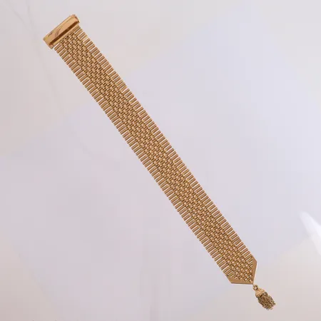 Armbånd, lengde 21,5cm, bredde 23,8mm, 18K Vekt: 85 g Kontakt Lånekontoret for frakt