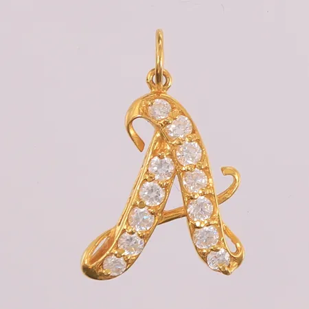 Anheng med klare stener, 20x15mm, 22K Vekt: 2,2 g Kontakt Lånekontoret for frakt