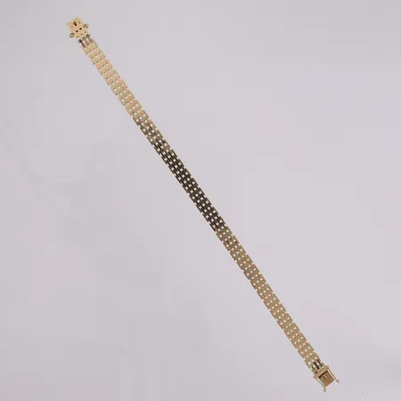 Armbånd mursten, lengde 20cm bredde 6,5mm, 14K Vekt: 13,4 g Kontakt Lånekontoret for frakt