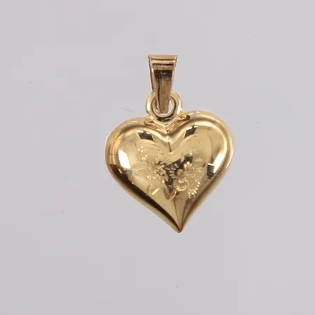 Anheng hjerte, 15x11mm, stemplet, 14K Vekt: 0,5 g Kontakt Lånekontoret for frakt
