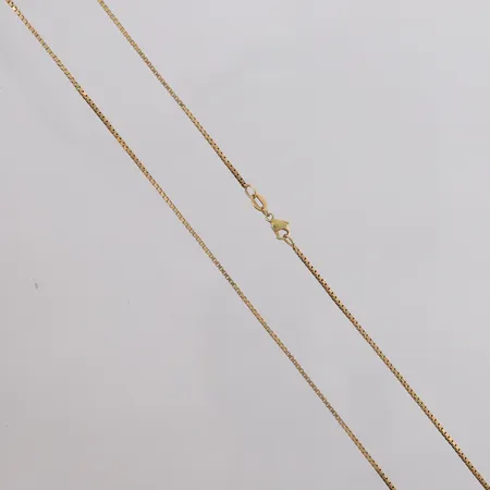 Halskjede Venezia, lengde ca 71cm, bredde ca 1mm, 14K gull. Vekt: 6,1 g Kontakt Lånekontoret for frakt