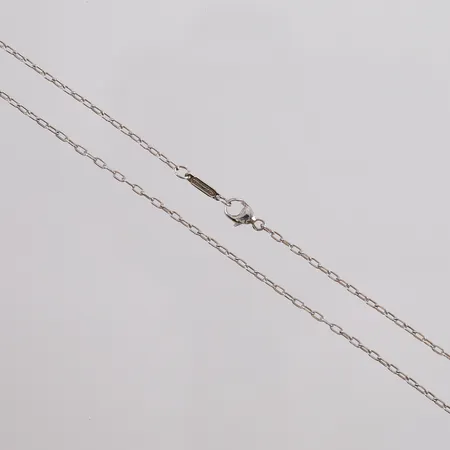 Kjede, lengde 41cm, bredde 1,2mm, hvitt gull, stemplet, 18K Vekt: 2,9 g Kontakt Lånekontoret for frakt