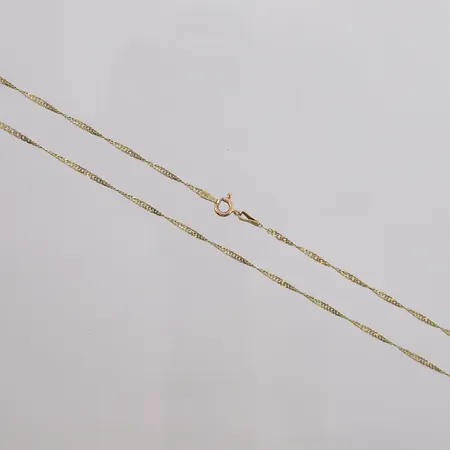 Kjede, lengde 52cm, bredde 1,7mm, stemplet, 14K Vekt: 2,8 g Kontakt Lånekontoret for frakt