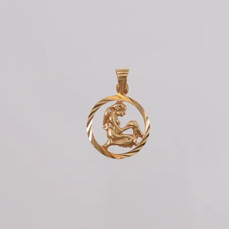 Anheng stjernetegn "Jomfruen", ø14mm, stemplet, 14K Vekt: 1 g Kontakt Lånekontoret for frakt