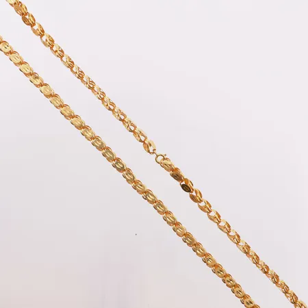 Halskjede, lengde 62,3 cm, bredde 5,5 mm, 21K Vekt: 21,2 g Kontakt Lånekontoret for frakt