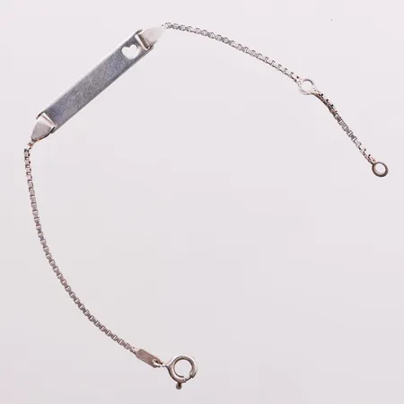 Armbånd med navneplate, veneziansk kjede, lengde 15,9 mm, bredde 1,2 - 5,1 mm, 925S Vekt: 2,5 g Kontakt Lånekontoret for frakt