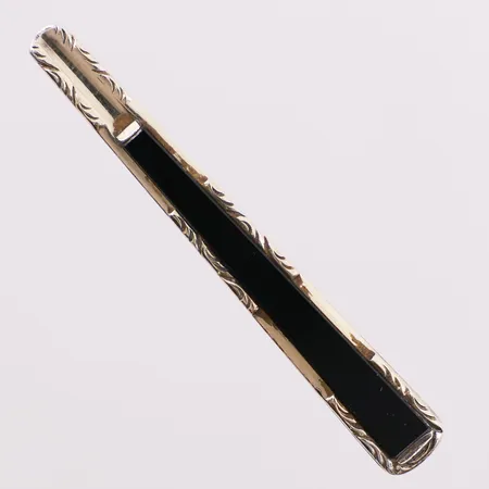 Slipsnål med sort emalje, lengde 49,4 mm, bredde 4 - 6,6 mm, 830S Vekt: 5,7 g Kontakt Lånekontoret for frakt