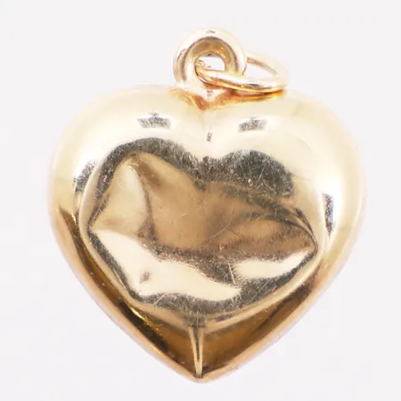 Anheng hjerte,14,5 x 13 mm, bredde 4,7 mm, bulket, mangler stempel, 14K Vekt: 0,7 g Kontakt Lånekontoret for frakt