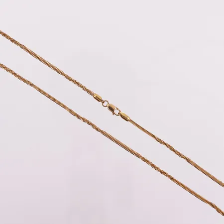 Halskjede, lengde 46 cm, bredde 1,8 mm, 21K Vekt: 8,8 g Kontakt Lånekontoret for frakt