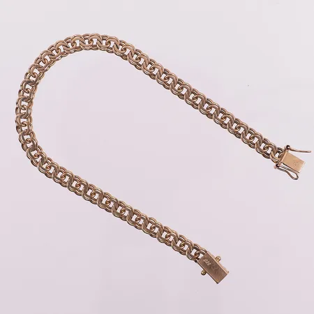 Armbånd bismarck, lengde 19 cm, bredde 5 mm, 14K Vekt: 9,4 g Kontakt Lånekontoret for frakt