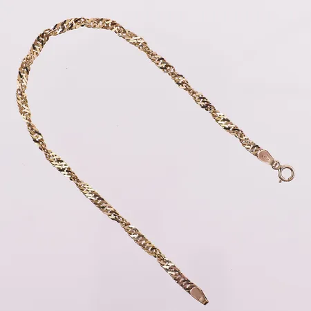 Armbånd singapore, lengde 19 cm, bredde 3,1 mm, 14K Vekt: 2,9 g Kontakt Lånekontoret for frakt