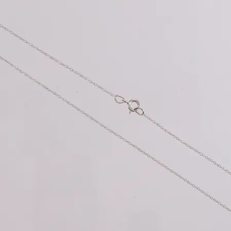 Kjede, lengde 40cm, bredde 0,5mm, hvitt gull, 9K Vekt: 0,4 g Kontakt Lånekontoret for frakt