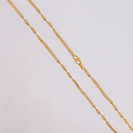 Kjede, lengde 52cm, bredde 2,6mm, 20K Vekt: 7 g Kontakt Lånekontoret for frakt