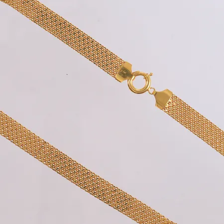 Halskjede, lengde 44cm, bredde 9,4mm, 21K Vekt: 15,5 g Kontakt Lånekontoret for frakt