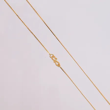Kjede, lengde 54cm, bredde 1,3mm, 21K Vekt: 3,7 g Kontakt Lånekontoret for frakt