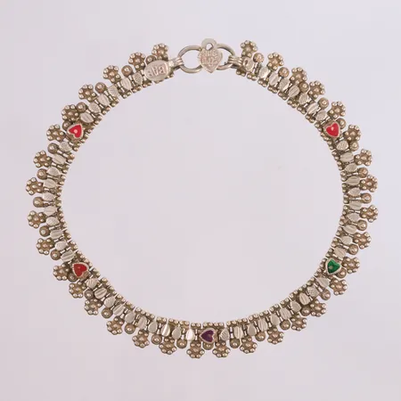 Armbånd med farget emalje, lengde 28,5cm, bredde 11,7mm, 830S, bruttovekt 25,6g Vekt: 0 g Kontakt Lånekontoret for frakt