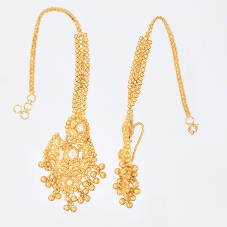 Ett par øredobber med blanke stener, 15x3cm, noe defekt mønster, 22K, bruttovekt 21,7g Vekt: 0 g Kontakt Lånekontoret for frakt